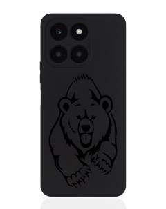 Чехол для смартфона Honor X6A черный силиконовый Медведь Musthavecase
