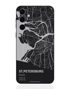 Чехол для смартфона Samsung S24 Plus черный силиконовый Карта Санкт Петербурга Musthavecase