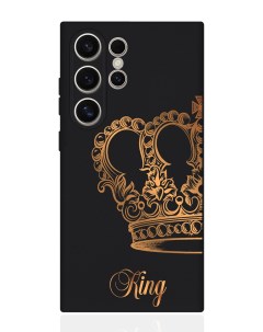 Чехол для смартфона Samsung S24 Ultra черный силиконовый Парный чехол корона King Musthavecase