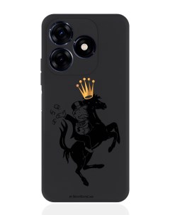Чехол для смартфона Tecno Spark 20C черный силиконовый Monopoly на коне Musthavecase