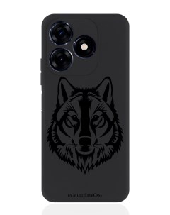 Чехол для смартфона Tecno Spark 20C черный силиконовый Волк Musthavecase