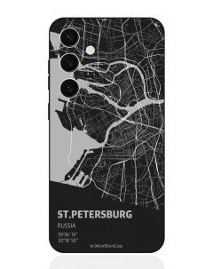 Чехол для смартфона Samsung S24 черный силиконовый Карта Санкт Петербурга Musthavecase