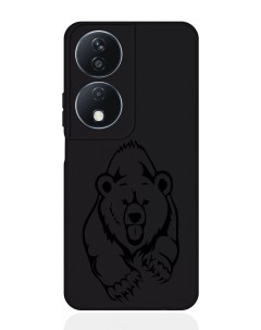 Чехол для смартфона Honor X7b черный силиконовый Медведь Musthavecase