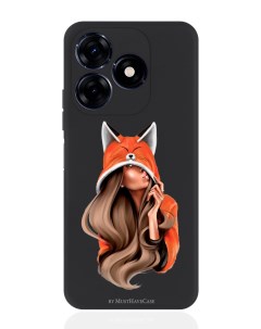 Чехол для смартфона Tecno Spark 20C черный силиконовый Foxy Girl Musthavecase