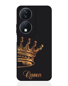 Чехол для смартфона Honor X7b черный силиконовый Парный чехол корона Queen Musthavecase