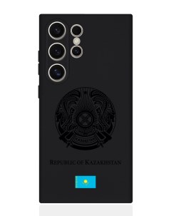 Чехол для Samsung S24 Ultra Черный лаковый Герб Казахстана Signumcase