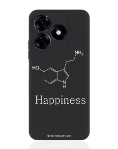 Чехол для смартфона Tecno Spark 20C черный силиконовый Молекула счастья Musthavecase