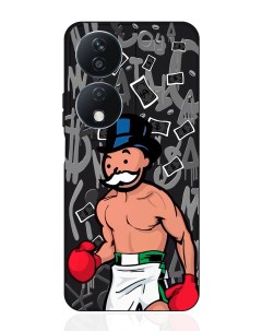 Чехол для смартфона Honor X7b черный силиконовый Monopoly Boxing Musthavecase