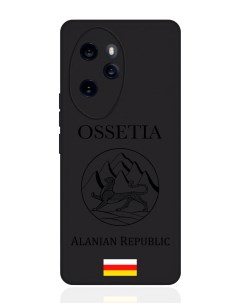 Чехол для смартфона Honor 100 Pro черный силиконовый Черный лаковый Герб Северной Осетии Musthavecase