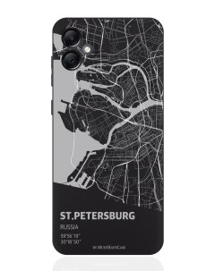Чехол для смартфона Samsung A05 черный силиконовый Карта Санкт Петербурга Musthavecase