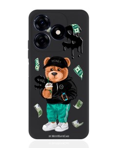Чехол для смартфона Tecno Spark 20C черный силиконовый Tony Bear Musthavecase