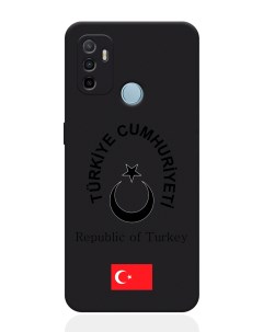 Чехол для Oppo A53 Черный лаковый Герб Турции Signumcase