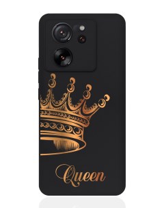 Чехол для смартфона Xiaomi 13T черный силиконовый Парный чехол корона Queen Musthavecase