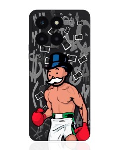 Чехол для смартфона Honor X6A черный силиконовый Monopoly Boxing Musthavecase