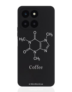 Чехол для смартфона Honor X6A черный силиконовый Молекула кофе Musthavecase