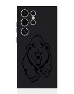Чехол для смартфона Samsung S24 Ultra черный силиконовый Медведь Musthavecase