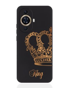Чехол для смартфона Huawei Nova 11 черный силиконовый Парный чехол корона King Musthavecase