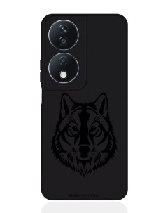 Чехол для смартфона Honor X7b черный силиконовый Волк Musthavecase