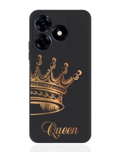 Чехол для смартфона Tecno Spark 20C черный силиконовый Парный чехол корона Queen Musthavecase