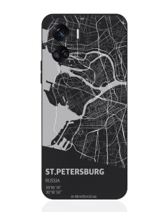 Чехол для смартфона Honor 90 Lite черный силиконовый Карта Санкт Петербурга Musthavecase