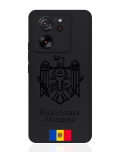 Чехол для Xiaomi 13T Черный лаковый Герб Республики Молдова Герб Молдавии Signumcase
