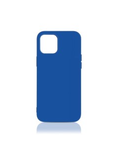 Чехол для iPhone 12 12 Pro синий силикон с микрофиброй Df