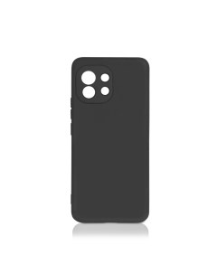Чехол для Xiaomi Mi 11 черный силикон с микрофиброй Df