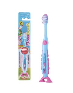 Зубная щётка FlossBrush NEW 3 6 лет фламинго Brush-baby