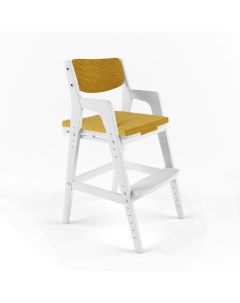 Детский растущий стул Вуди Белый с чехлом Охра Велюр Робин wood