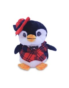 Mягкая игрушка Пингвин мальчик в жилетке и шляпе 20 см Oktoys
