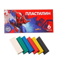 Пластилин 6 цветов 90 г Супергерой Человек паук Marvel