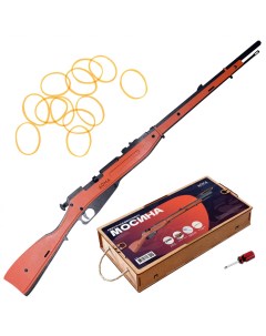 Игрушечная деревянная винтовка Мосина без прицела стреляет резинками со штыком Arma.toys