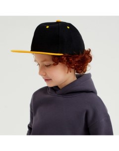 Бейсболка с прямым козырьком для мальчика размер 56 цвет чёрный жёлтый Minaku