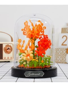 Конструктор 3D из миниблоков Цветы в колбе Золотая хризантема 440 дет BA18499 Balody