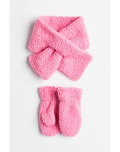 Комплект из шарфа и варежек для девочек розовый 001 размер 110 128 1119431001 H&m