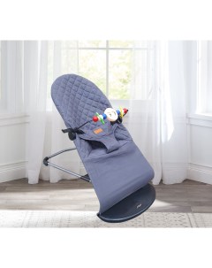 Шезлонг для новорожденных темно серый Кресло качалка дуга с игрушками Joyoy