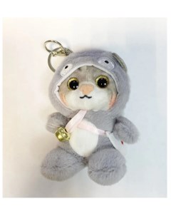 Мягкая игрушка брелок Кот в костюме Совы плюшевый серый 12 см Original toys