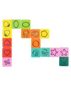 Развивающий набор игрушек для ванны Домино Учим цвета и формы 20 деталей Крошка я