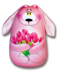 Мягкая игрушка подушка антистресс Заяц Элвин розовый Штучки, к которым тянутся ручки