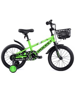 Велосипед детский двухколесный рост 110 125 см колеса 16 зеленый Rocket