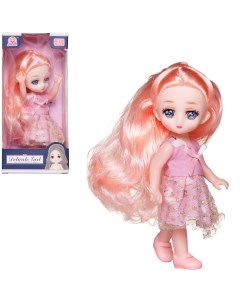 Кукла Junfa 15 см с розовыми волосами в розовом платье Junfa toys