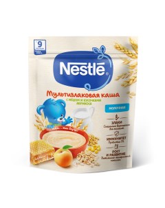 Каша молочная с 9 месяцев Злаковая Мед Абрикос Доу пак 3х200гр Nestle