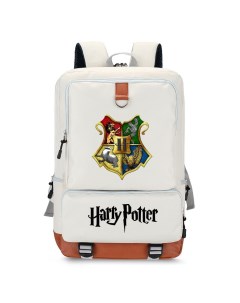 Рюкзак Гарри Поттер с цветным гербом Хогвартс белый Fantasy earth