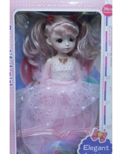Кукла шарнирная в розовом платье 30СМ Beautiful girl
