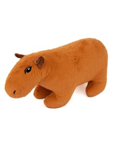 Мягкая игрушка Капибара коричневая с открытыми глазками 40 см Смолтойс