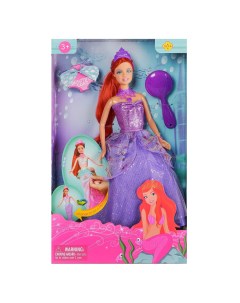 Кукла Defa Lucy Принцесса в фиолетовом платье превращается в русалочку 29см Abtoys (абтойс)