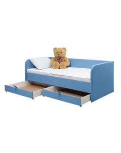 Детская диван кровать Софт ящики для хранения голубой 190х80 см М-стиль
