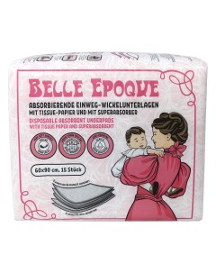 Пеленки для детей с бумагой тиссью и суперабсорбентом 60х90 15шт Вер90 15 Belle epoque