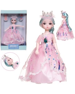 Кукла Junfa Ardana Princess 30 см с короной в роскошном розовом платье в подарочной короб Junfa toys