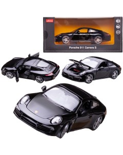 Машина металлическая 1 24 Porsche 911 цвет черный двери и капот открываются Rastar